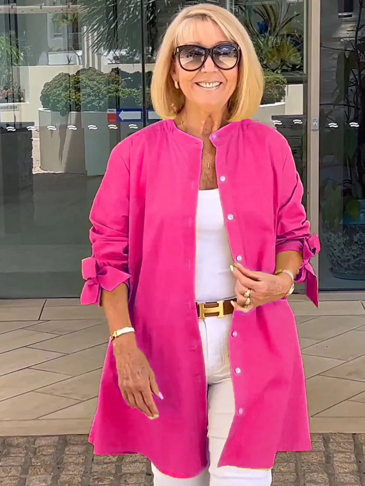 Elliora - Gathered Back Shirt Jacket