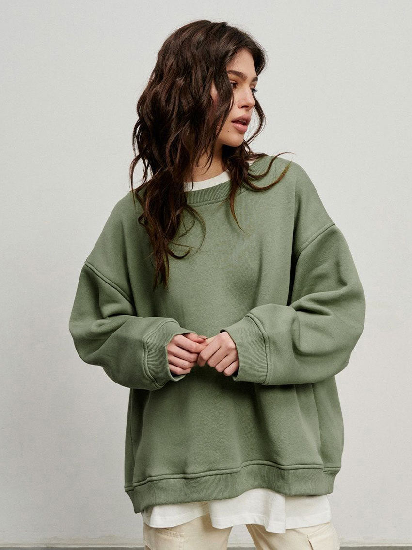 Hudson & Parker | Women's Oversized Sweatshirt In Solid Color Design