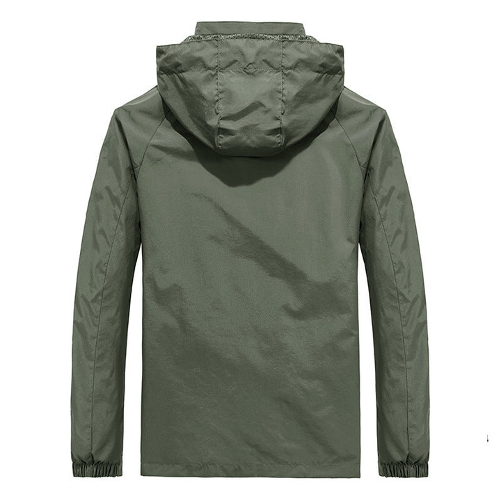 Men's Ultralight Wind and Water Repellent Outdoor Jacket with Stowable Hood and Breathable Mesh Lining Hudson & Parker