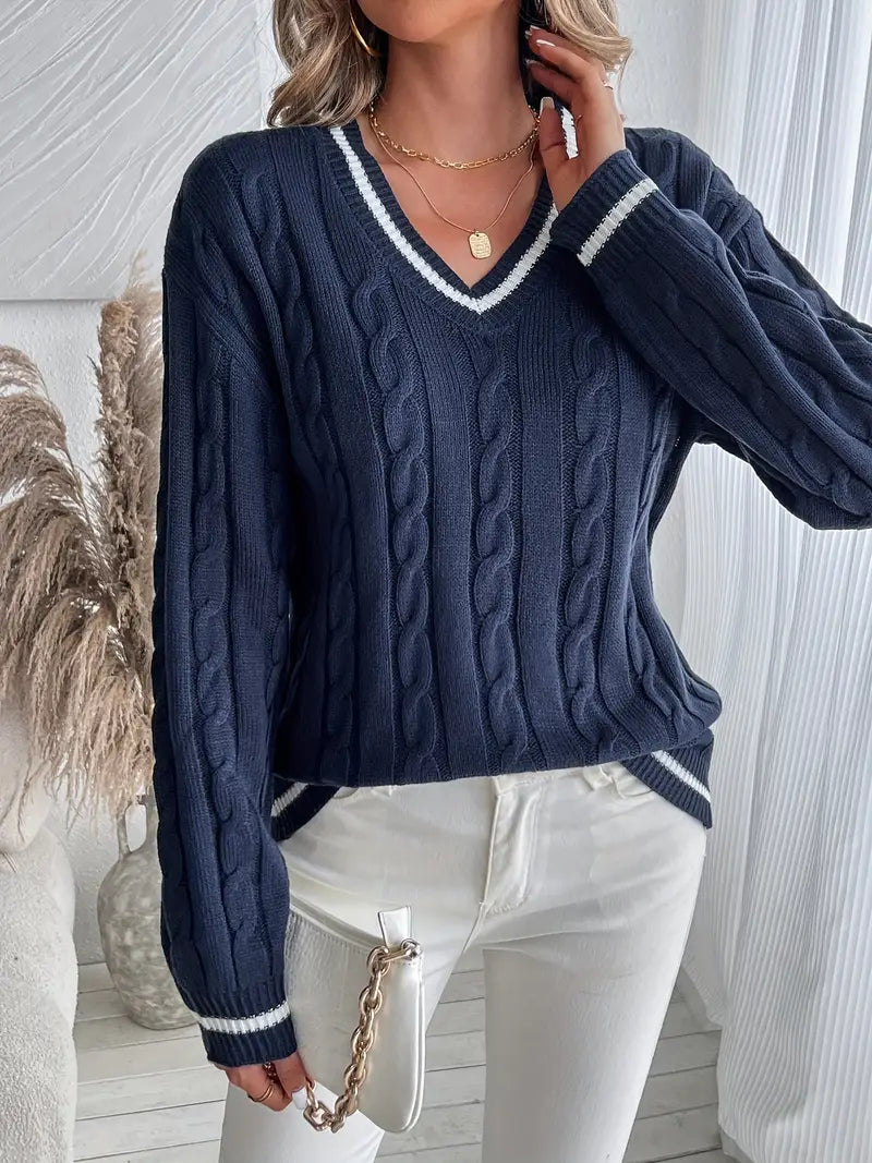 EMILY – CLASSIC V-NECK KNIT SWEATER