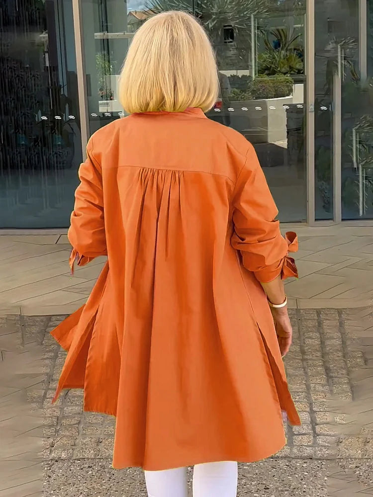 Elliora - Gathered Back Shirt Jacket
