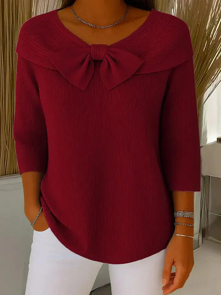 Joanna | Women’s Elegant Bow Detail Knit Sweater