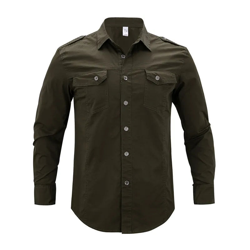 Evan | Men's Shirt with Chest Pockets and Epaulets