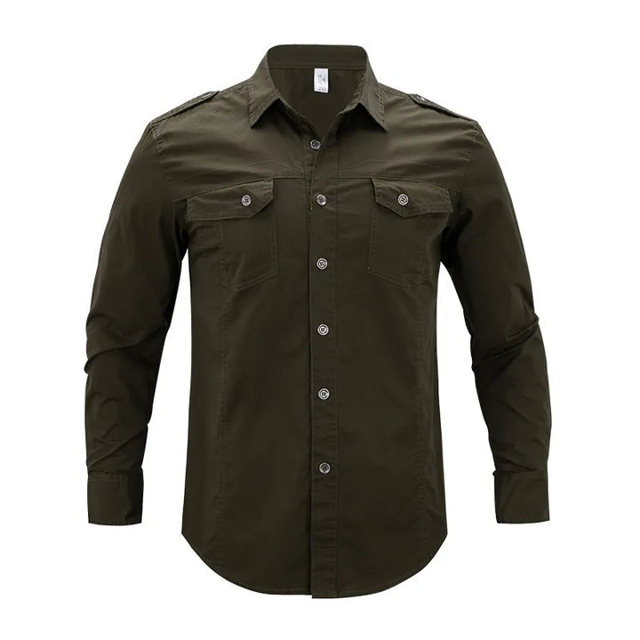 Evan | Men's Shirt with Chest Pockets and Epaulets