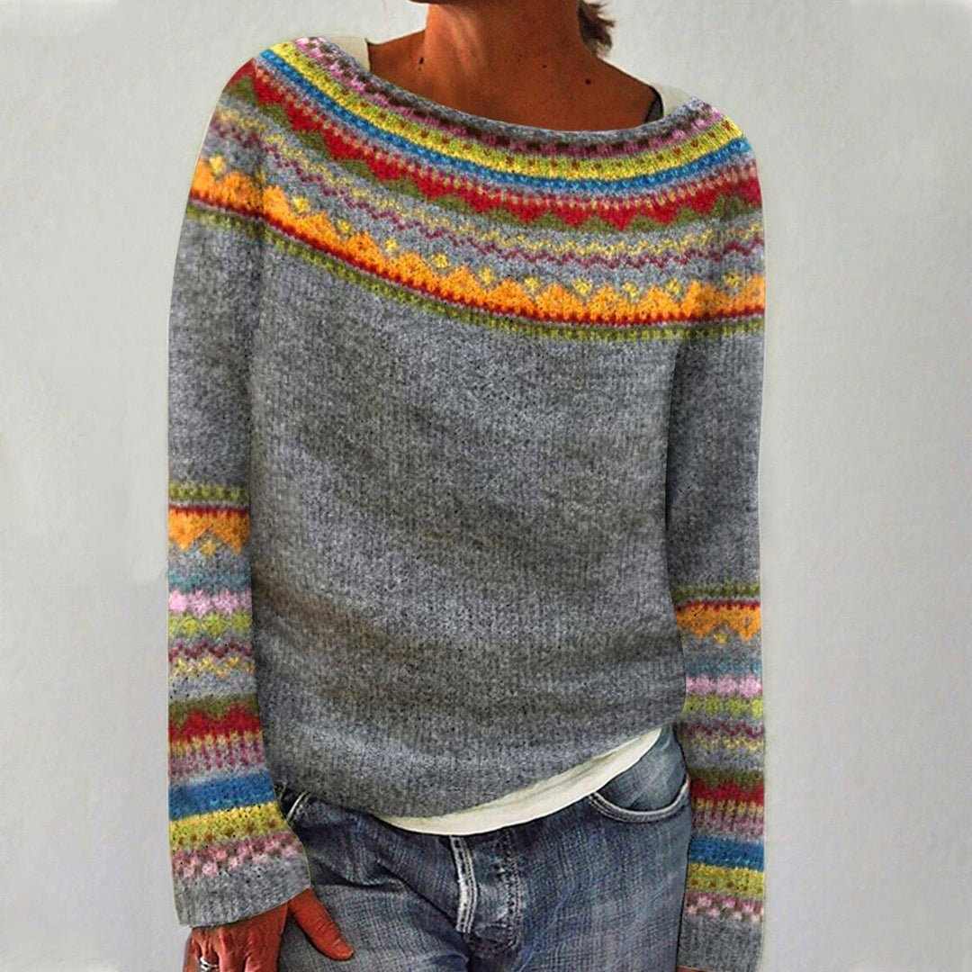 GWEN – COZY PATTERNED KNIT SWEATER