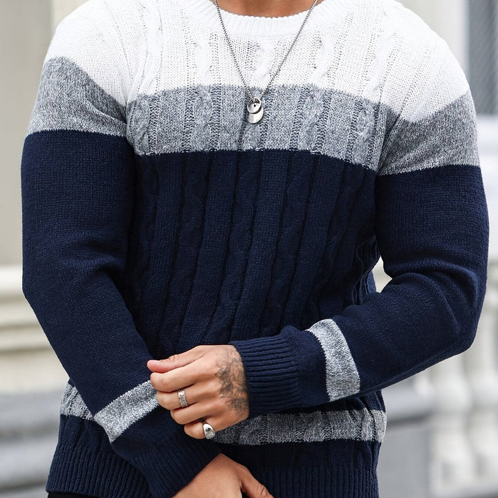 Ethan | Color Block Knit Sweater