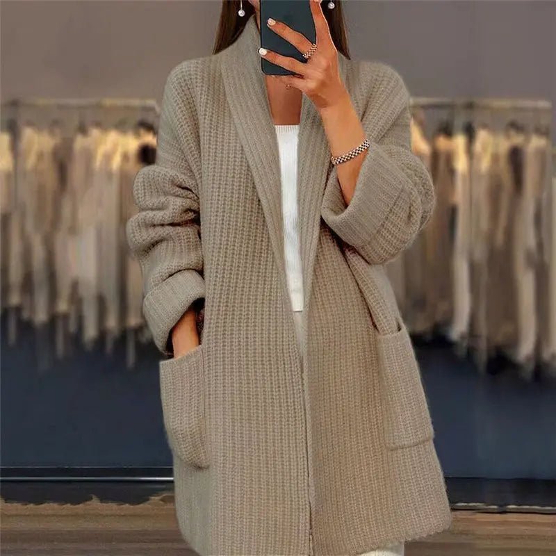 Bella | Women Open Front Pocket Cardigan Sweater