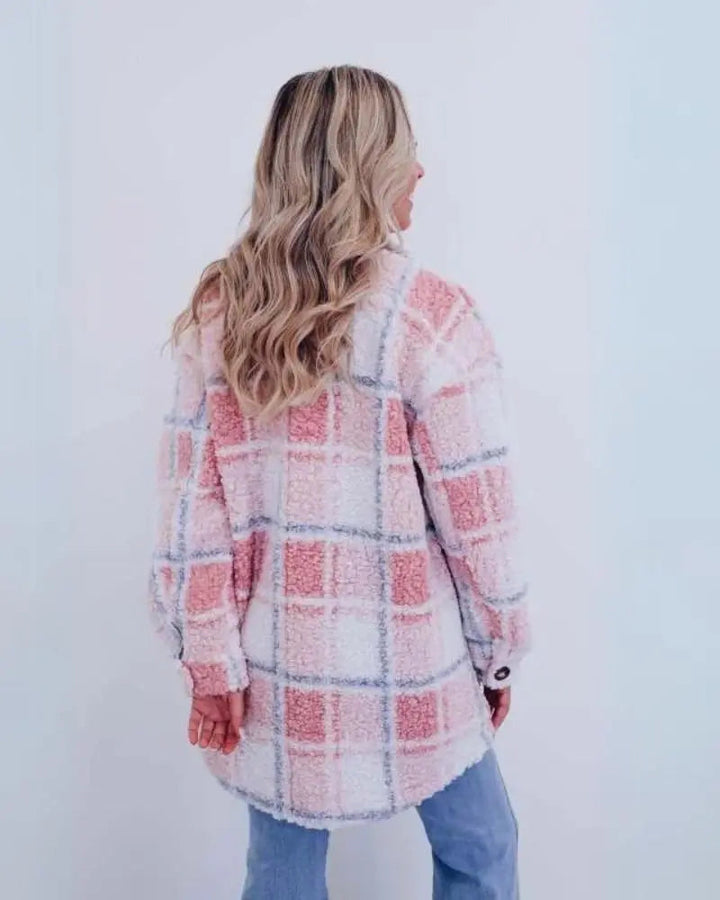 Zali - Polar Fleece Plaid Jacket