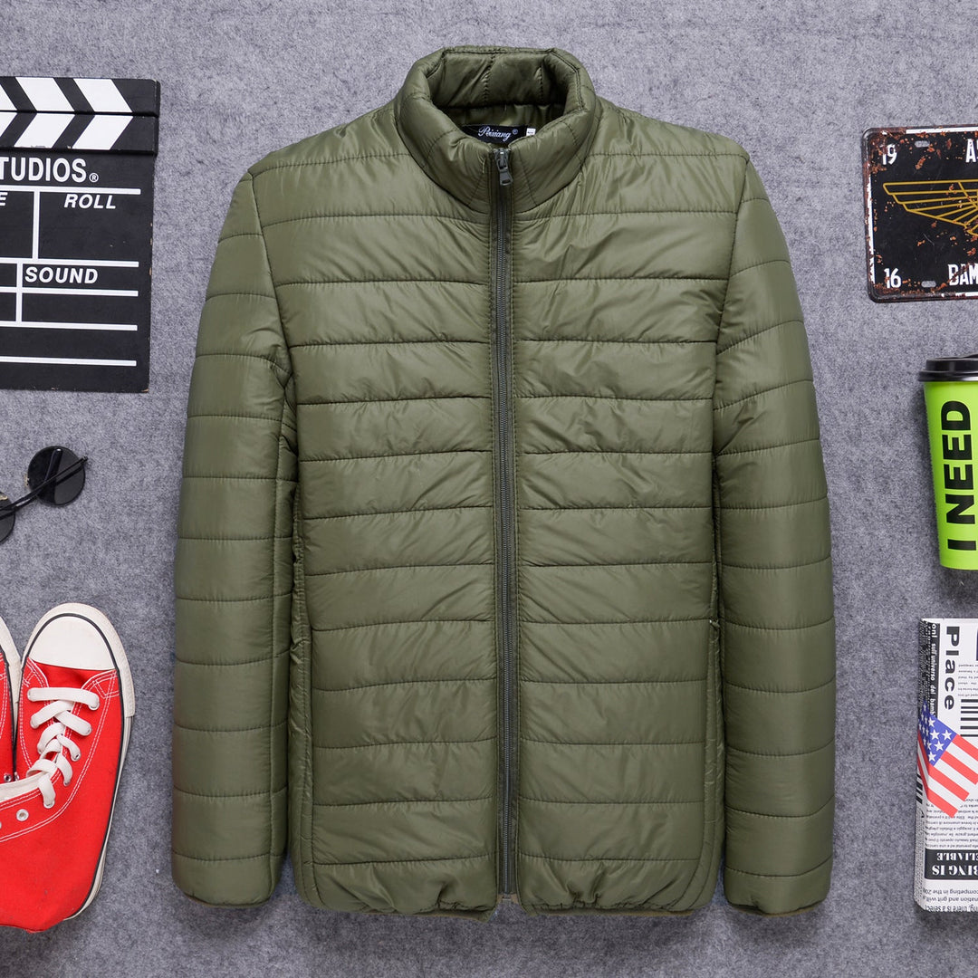 Men's lightweight quilted thermal jacket with stand-up collar and full-length zipper Hudson & Parker