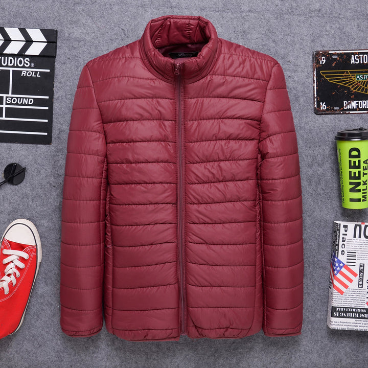 Men's lightweight quilted thermal jacket with stand-up collar and full-length zipper Hudson & Parker
