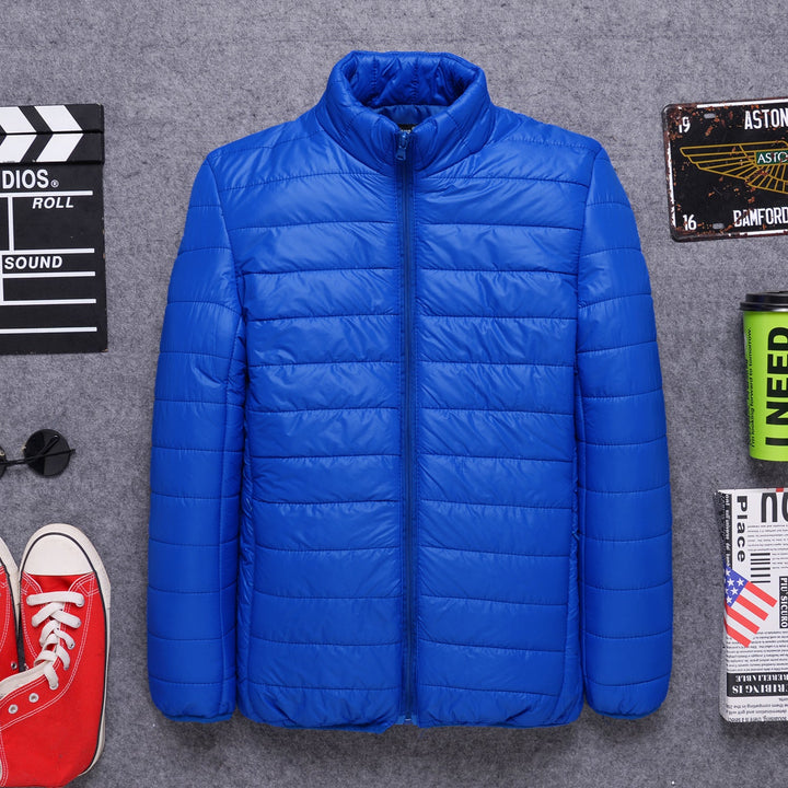 Men's lightweight quilted thermal jacket with stand-up collar and full-length zipper Hudson & Parker