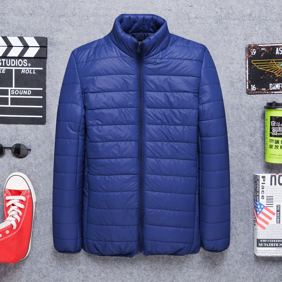 Men's lightweight quilted thermal jacket with stand-up collar and full-length zipper Hudson & Parker