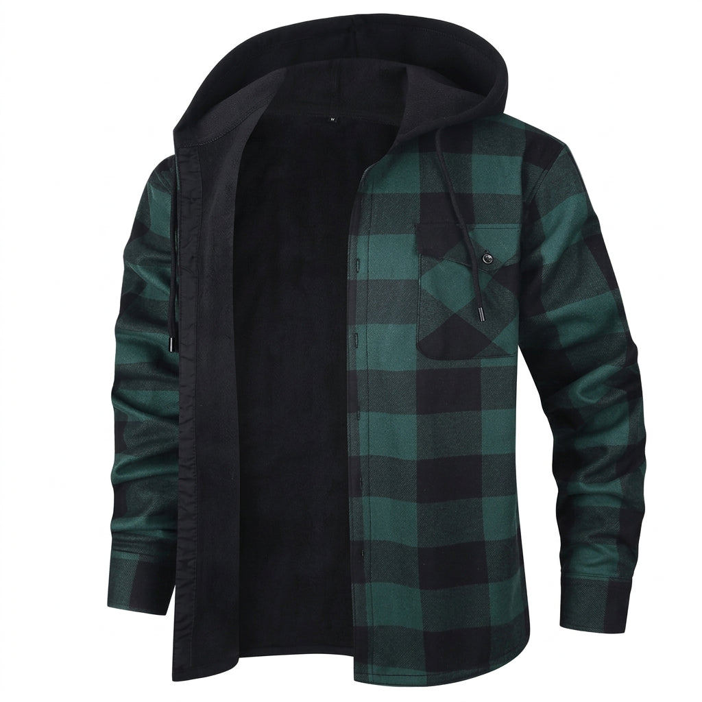 Elliot | Men's Hooded Shirt Jacket with Chest Pocket