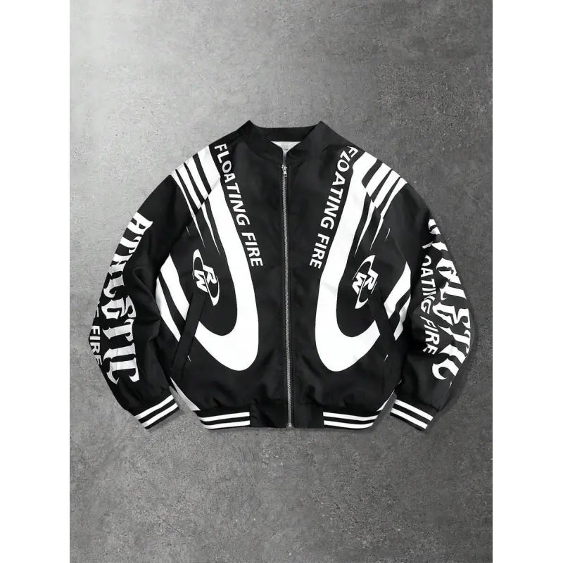 Emilio | Men's Racing Jacket with Zipper and Graphics