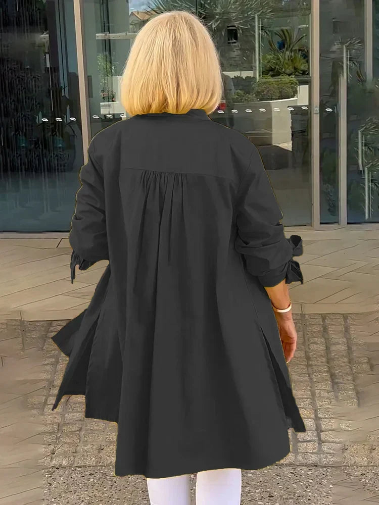 Elliora - Gathered Back Shirt Jacket