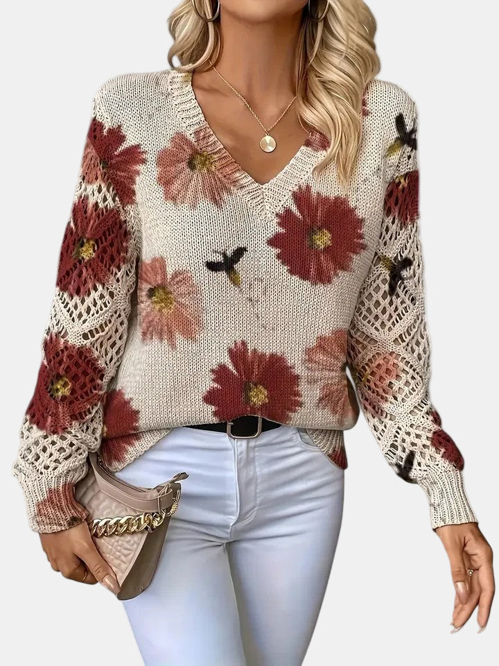 BRIANNA – BLOOMING CHIC KNIT SWEATER