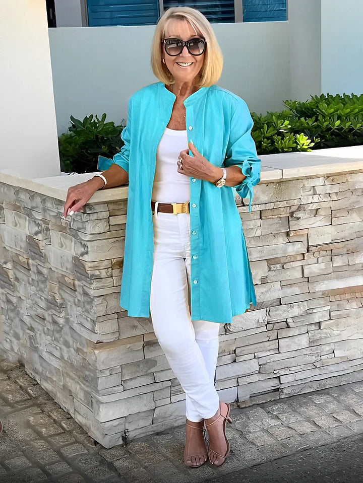 Elliora - Gathered Back Shirt Jacket
