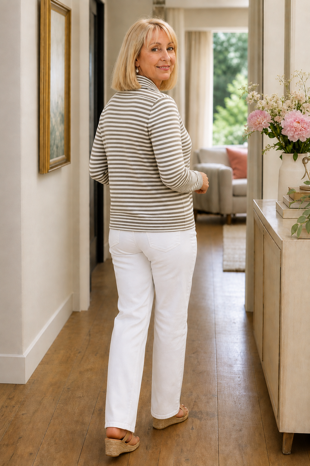 Hudson & Parker - Striped Open-Front Knit Cardigan