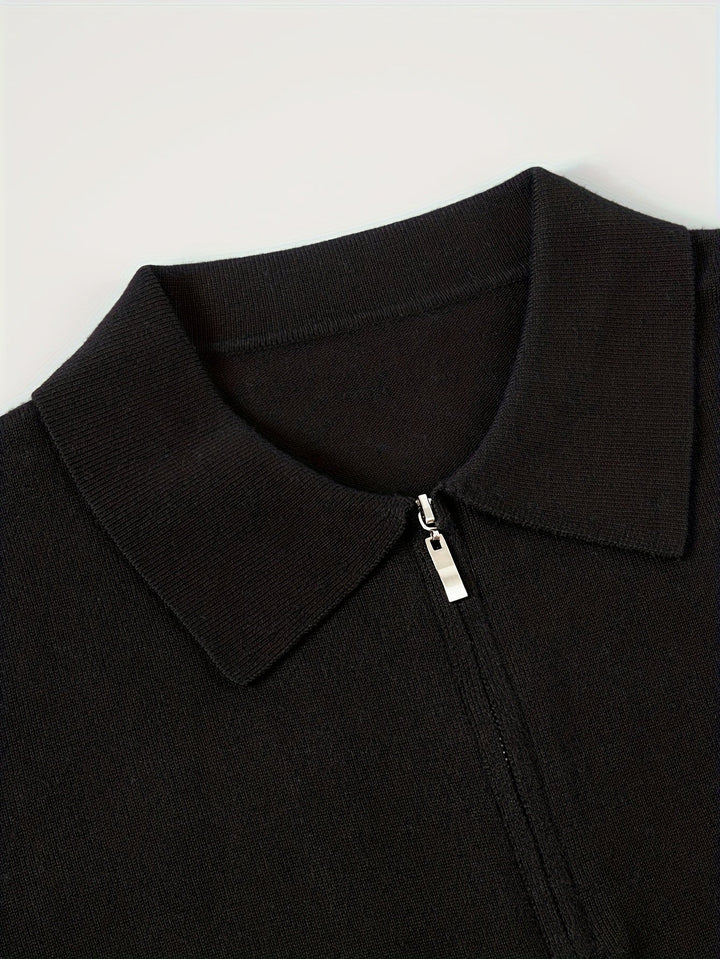 Donovan | Refined Quarter-Zip Polo Sweater