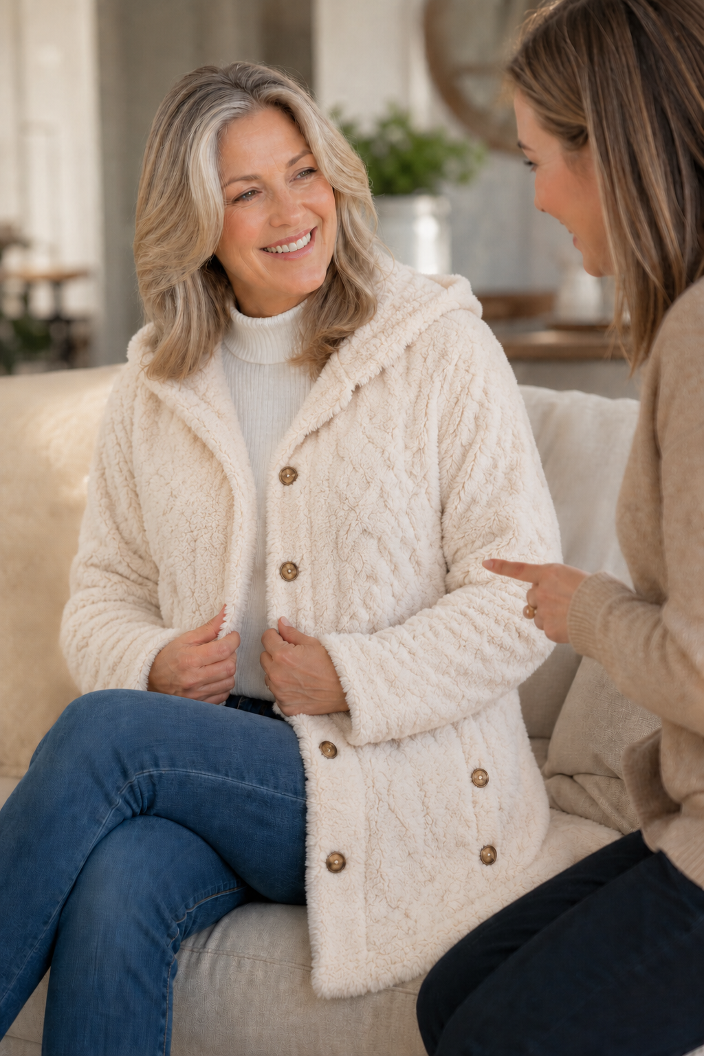 Hudson & Parker - Cable-Knit Hooded Longline Coat