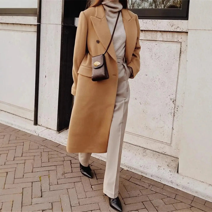Hain | Women's Double-Breasted Long Trench Coat | Winter