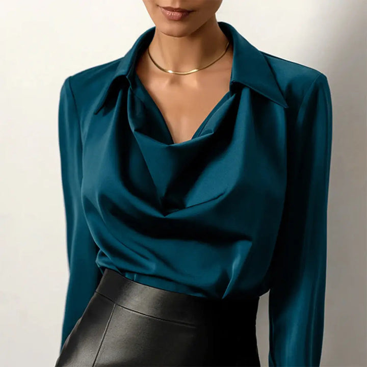 Yasmin | Sophisticated Satin Cowl Neck Blouse