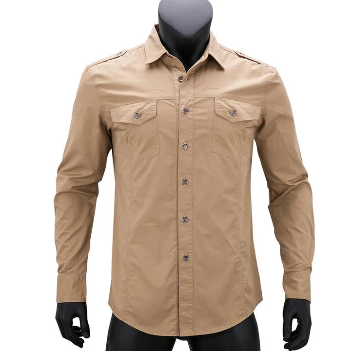 Evan | Men's Shirt with Chest Pockets and Epaulets