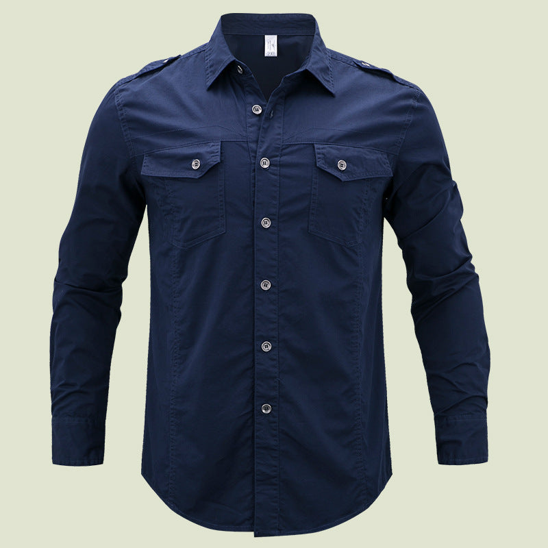 Evan | Men's Shirt with Chest Pockets and Epaulets