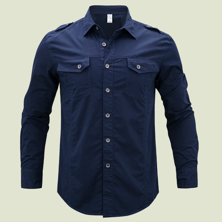 Evan | Men's Shirt with Chest Pockets and Epaulets