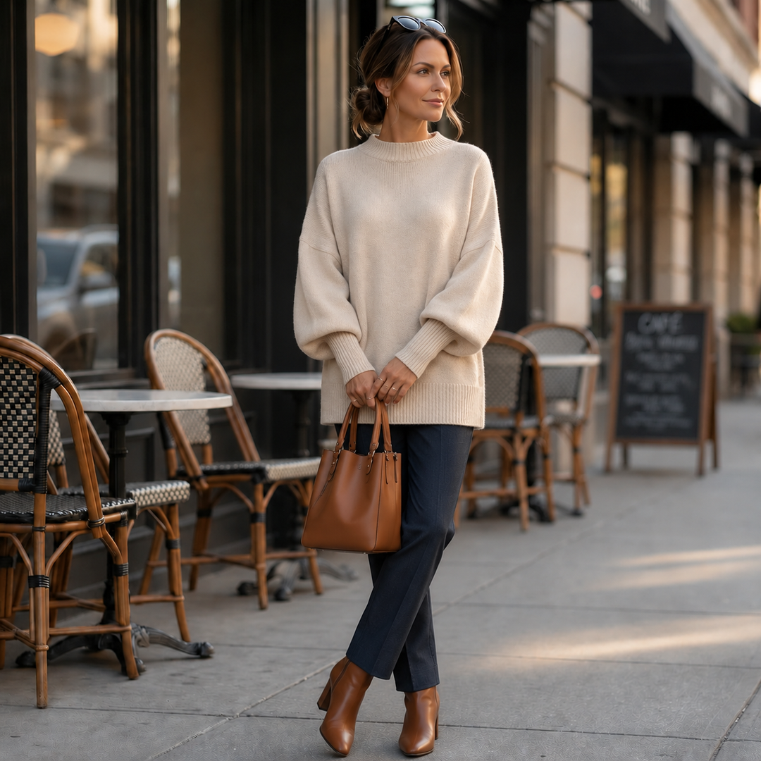 Veluna - Women's Oversized Blend Sweater