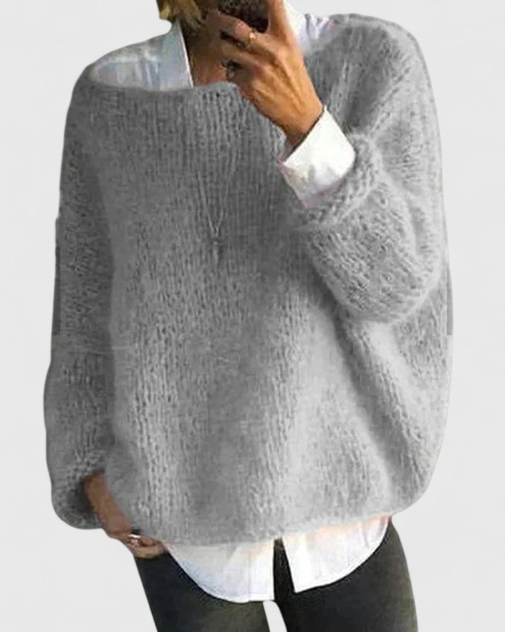 AUTUMN – FUZZY KNIT PULLOVER SWEATER