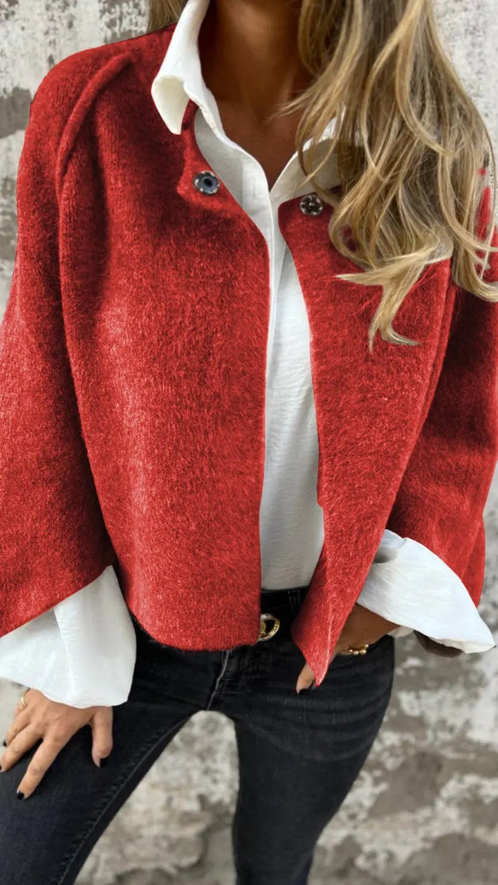 Ava | Women's coat with a round neckline and long sleeves