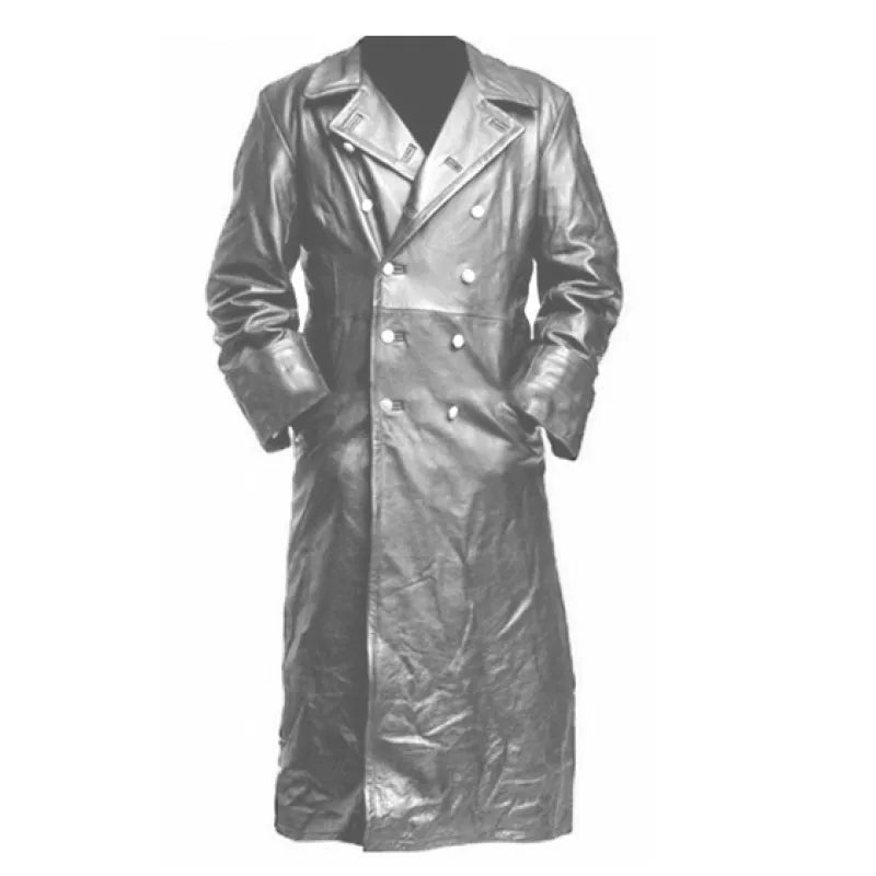 Carlos | Men's Long Coat with Lapels and Buttons