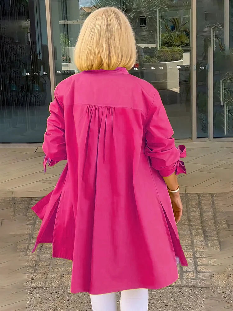 Elliora - Gathered Back Shirt Jacket