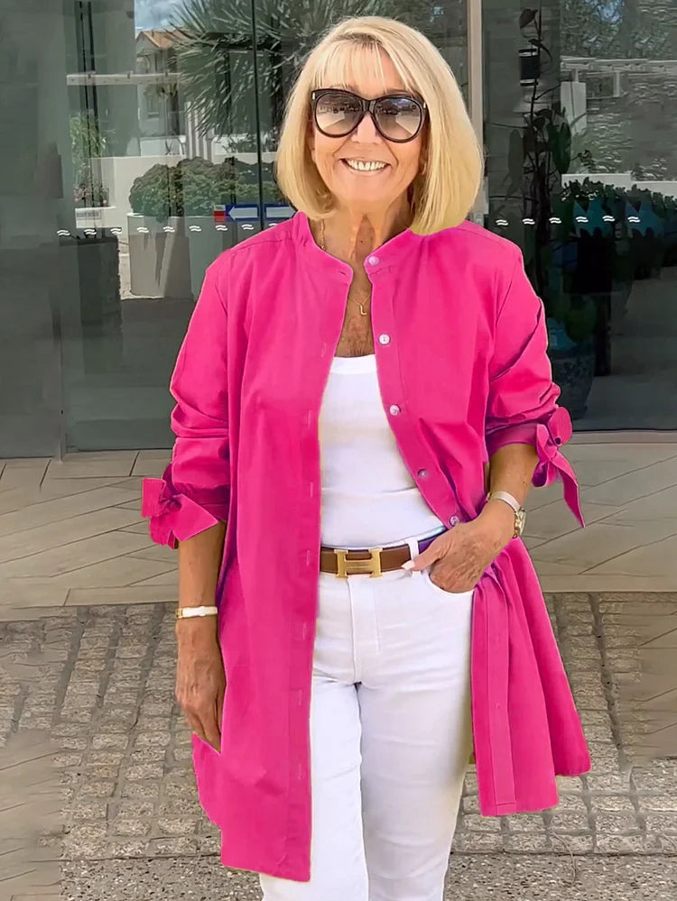 Elliora - Gathered Back Shirt Jacket