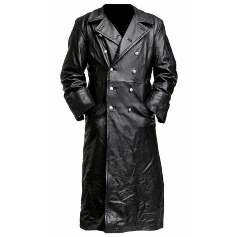 Carlos | Men's Long Coat with Lapels and Buttons