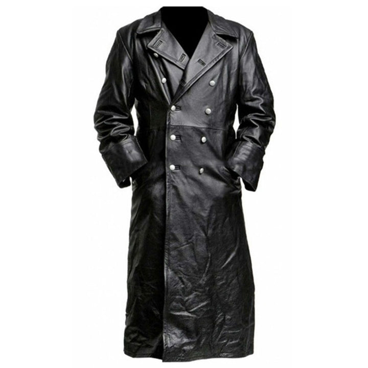 Carlos | Men's Long Coat with Lapels and Buttons
