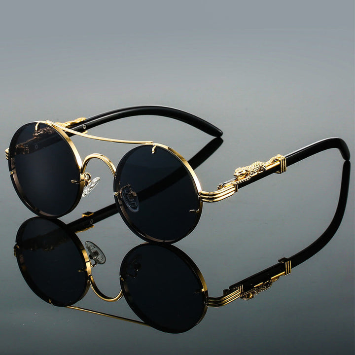 Cayden | Sleek Retro Metal Oval Sunglasses