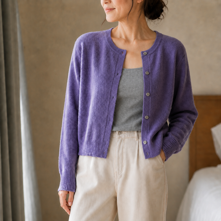 Hudson & Parker - Cropped Brushed-Knit Button-Front Cardigan
