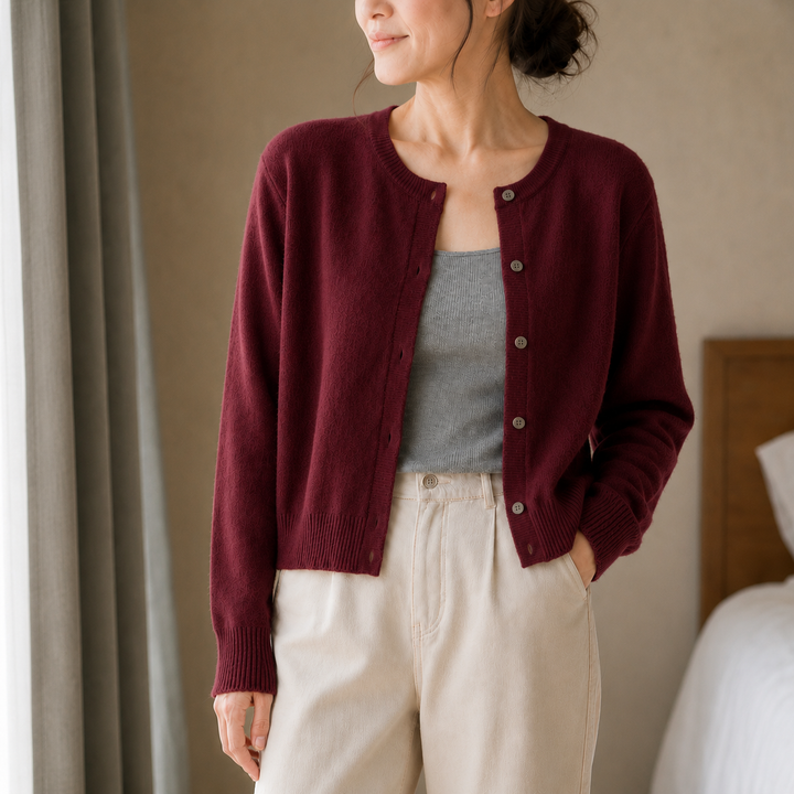 Hudson & Parker - Cropped Brushed-Knit Button-Front Cardigan