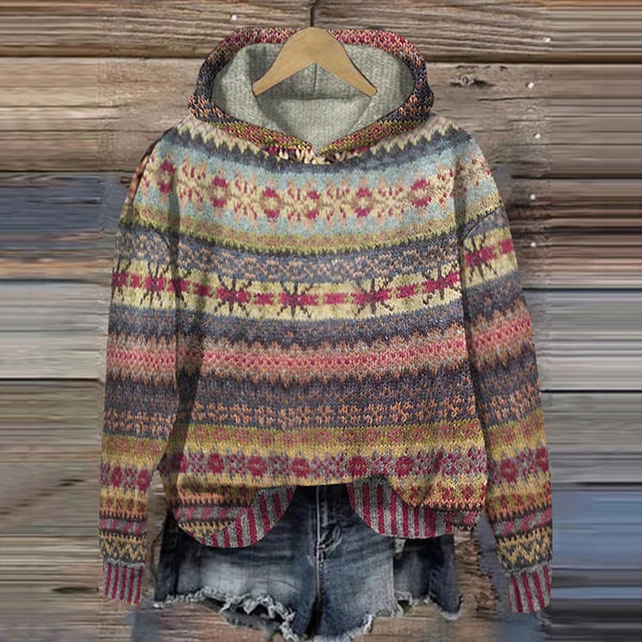 Hudson & Parker | Hoodie with Norwegian pattern - Knit sweater with hood