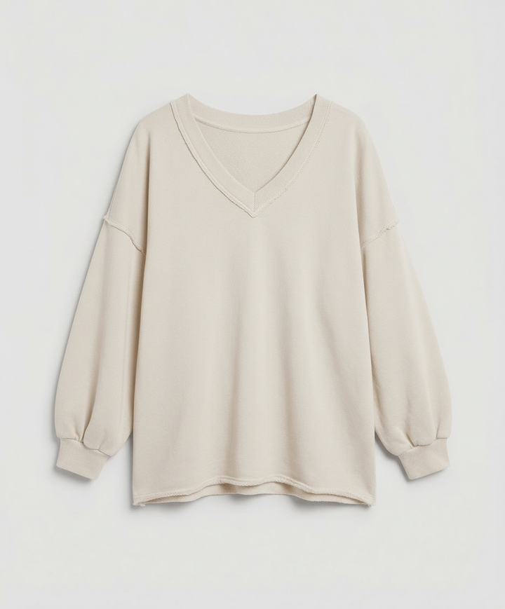 Oversized Women's V-Neck Sweatshirt