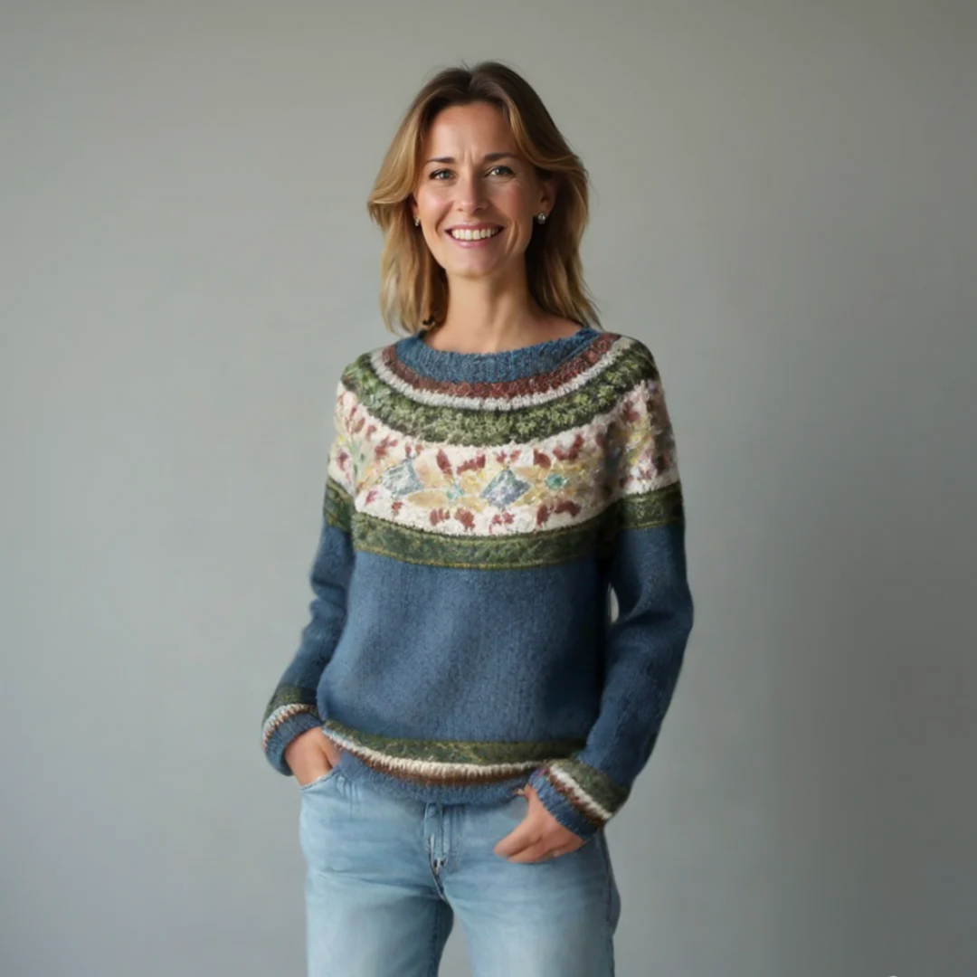 Fiona | Women’s Patterned Crewneck Sweater