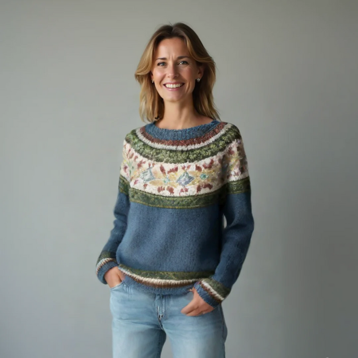 Fiona | Women’s Patterned Crewneck Sweater