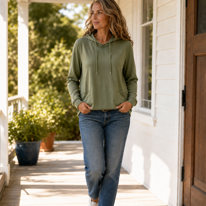 Hudson & Parker - Drawstring Hoodie Sweater With Pockets