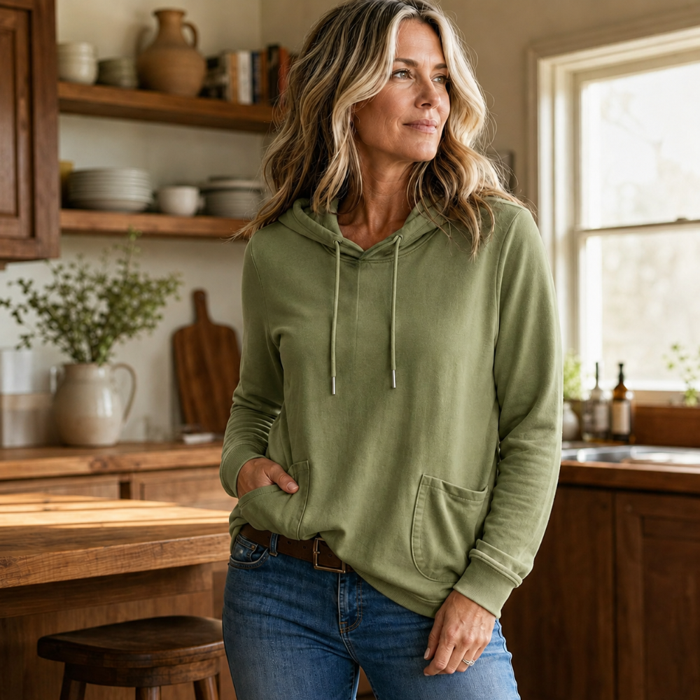 Hudson & Parker - Drawstring Hoodie Sweater With Pockets