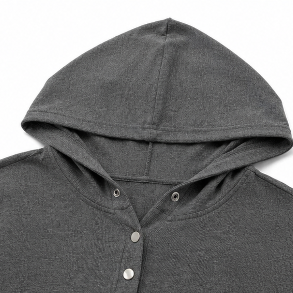 Hudson & Parker - Waffle Knit Button Henley Hoodie
