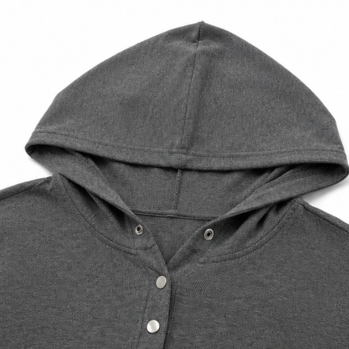 Hudson & Parker - Waffle Knit Button Henley Hoodie