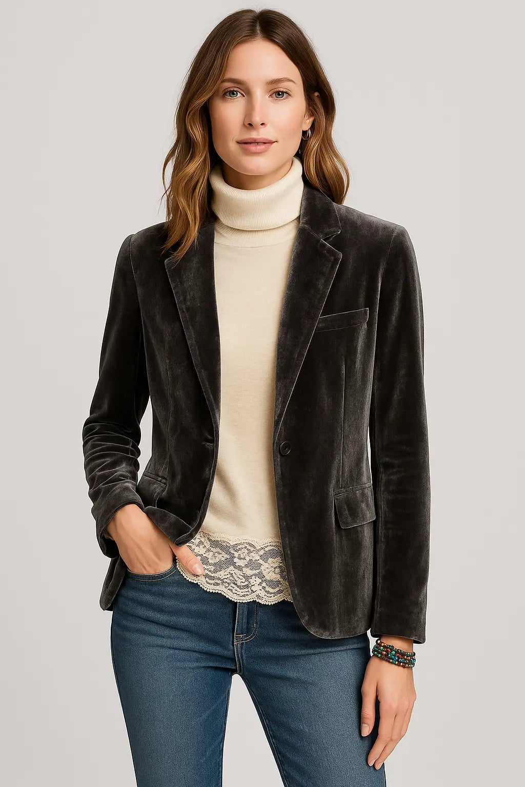 Sioba Velvet Slim-Fit Blazer
