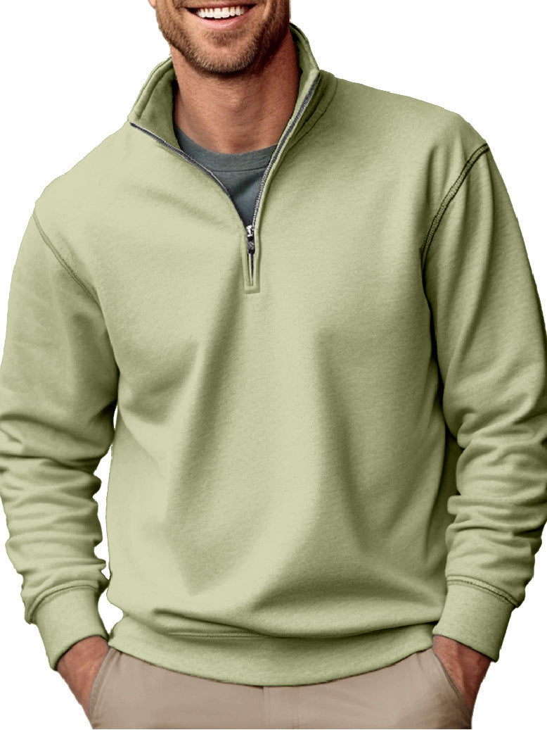 Men's half-zip sweatshirt with stand-up collar and soft fleece interior lining Hudson & Parker